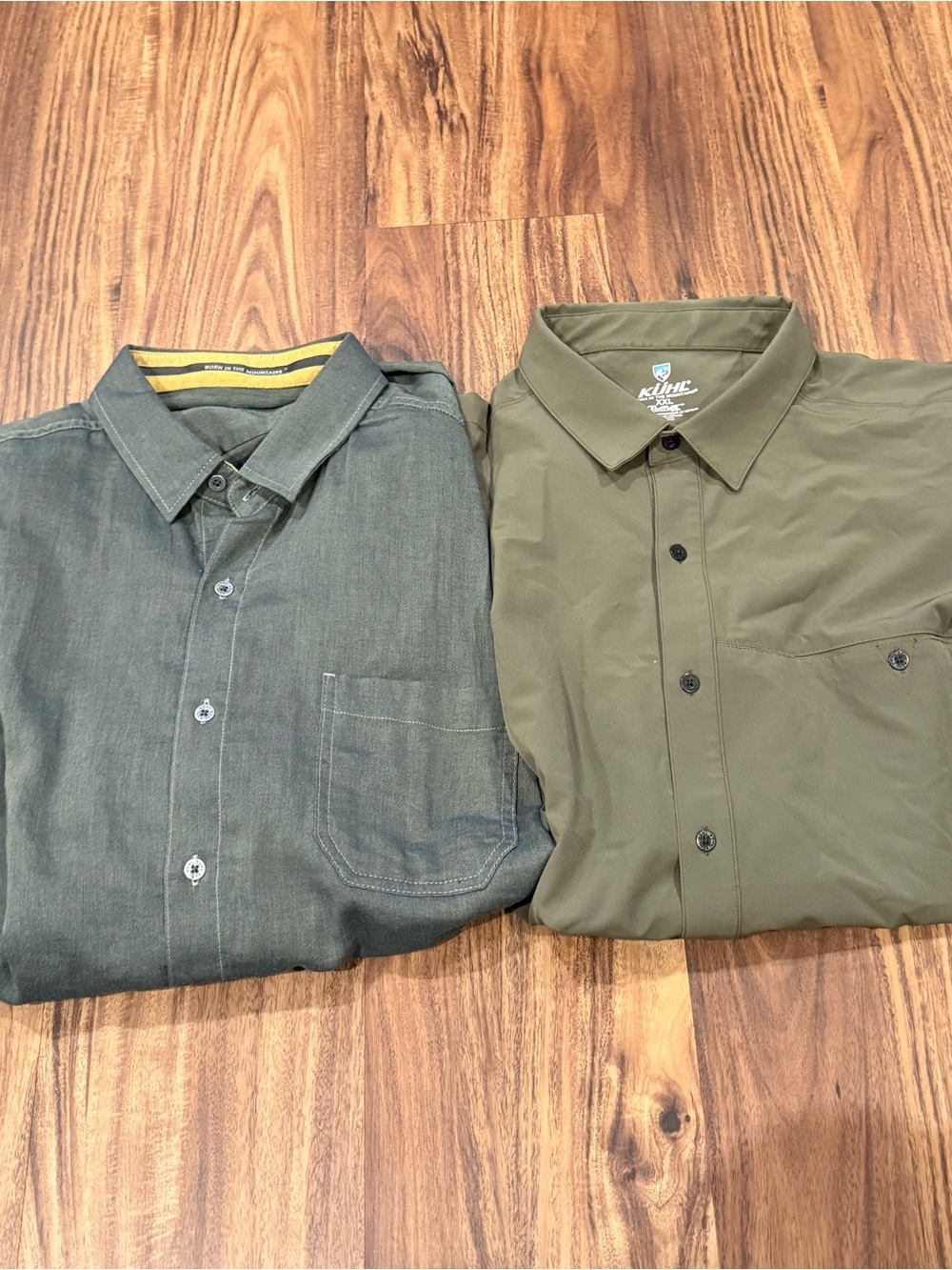KUHL XXL Men’s Shirt Bundle Plaid Navy Blue Button Collared Tropik & Renegade